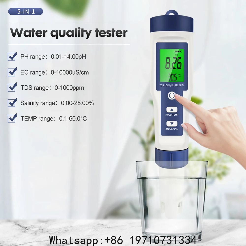 5 In 1 Digital PH Meter TDS EC - огляд і ціна Water Testing Kit