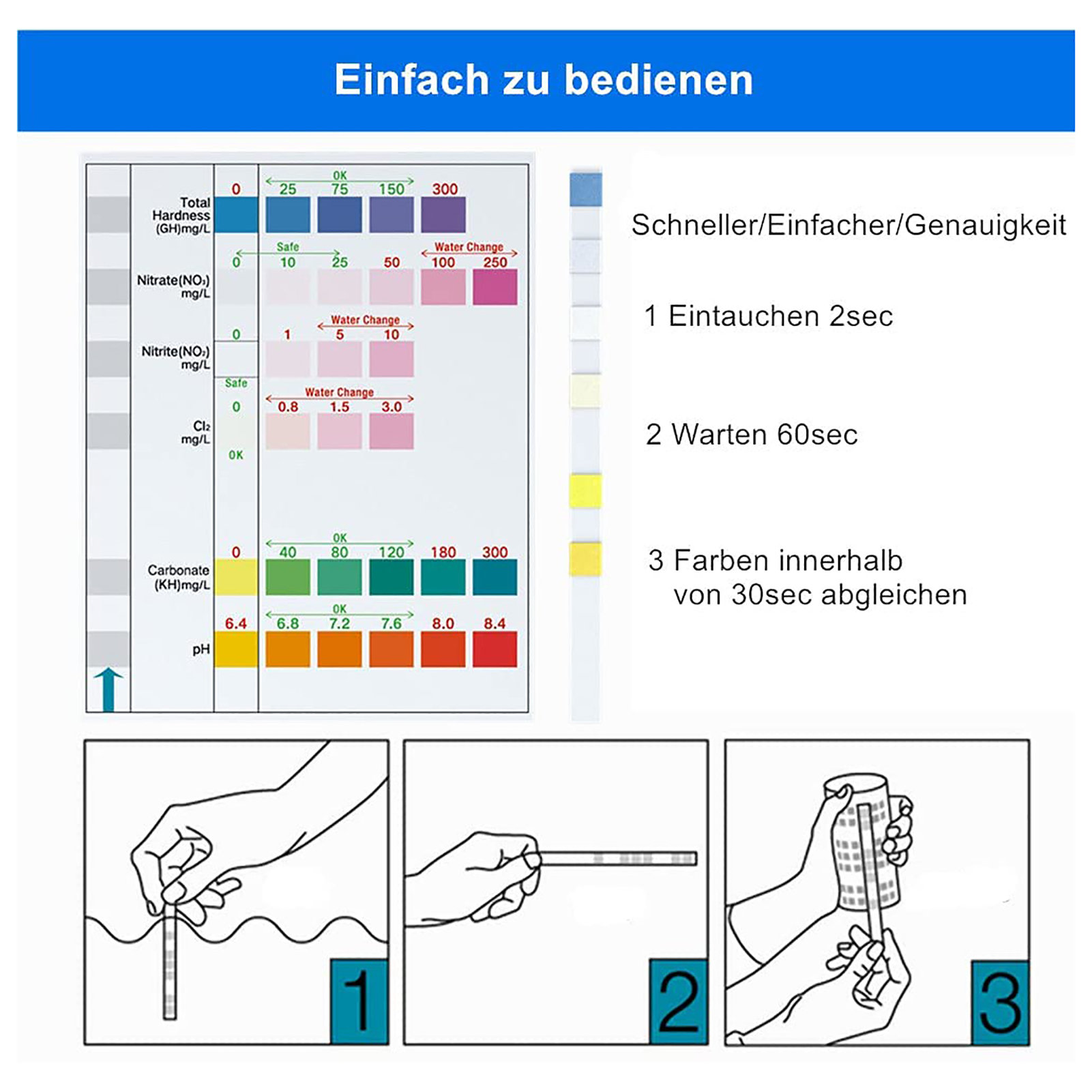 100pcs 6-in-1 Water Quality Te - огляд і ціна Water Testing Kit