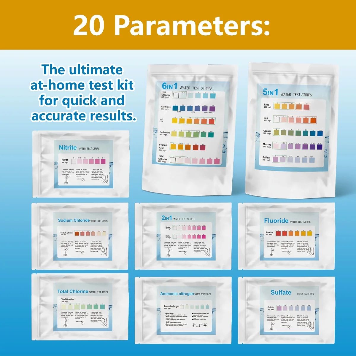 YAGO 20 in 1 Water Test Strips - огляд і ціна Water Testing Kit